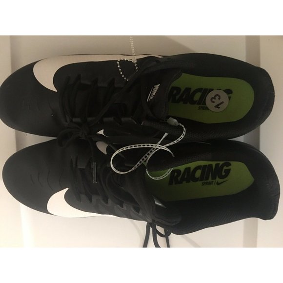 New Nike Men's Sz 13 Zoom Rival S Track Spike 907564 001 Shoes Black/White - Picture 5 of 8